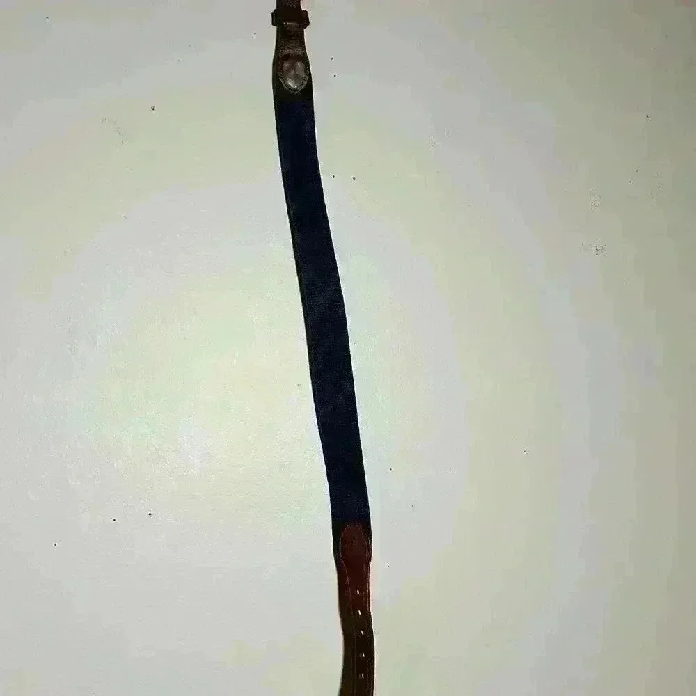 Boys Golf Belt Size 20 (5-6 year old) Leather Canvas Navy Golfer Brass Buckle